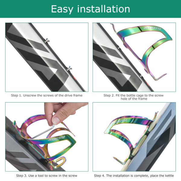 Colorful Bike Water Bottle Holder Chameleon Aluminum Kettle Cage Bottle Holder