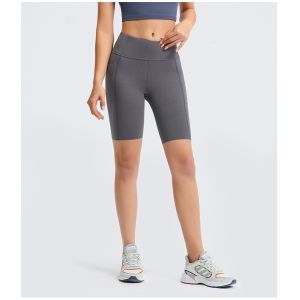 BSCI Womens Workout Shorts Free Cut Nylon Spandex Biker Shorts With Phone Pocket