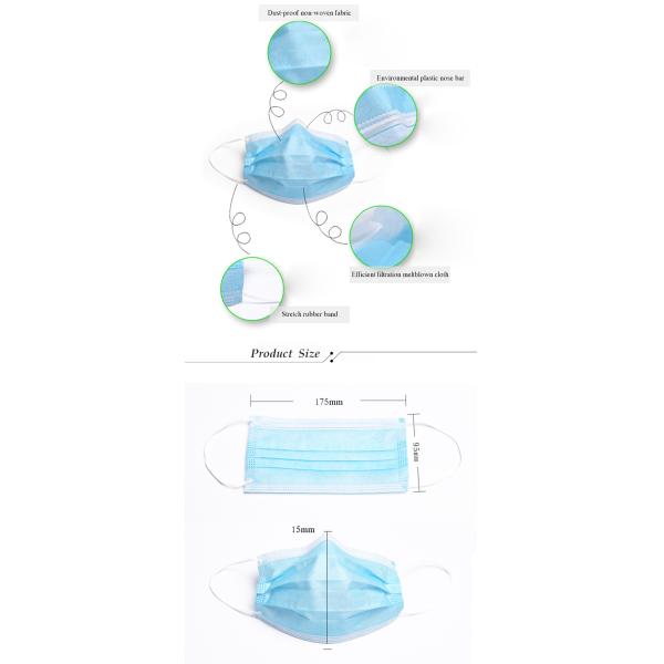 Earloop Disposable Face Mask , Non Woven Fabric Disposable Surgical Mask