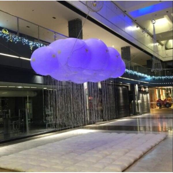 0.18mm PVC Inflatable Helium Cloud Balloon Float In the Air With LED Light