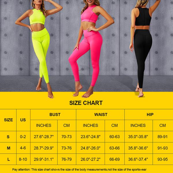 Sporty Style Women's Solid 2 Piece Yoga Gym Set for Active Women in S-L Size