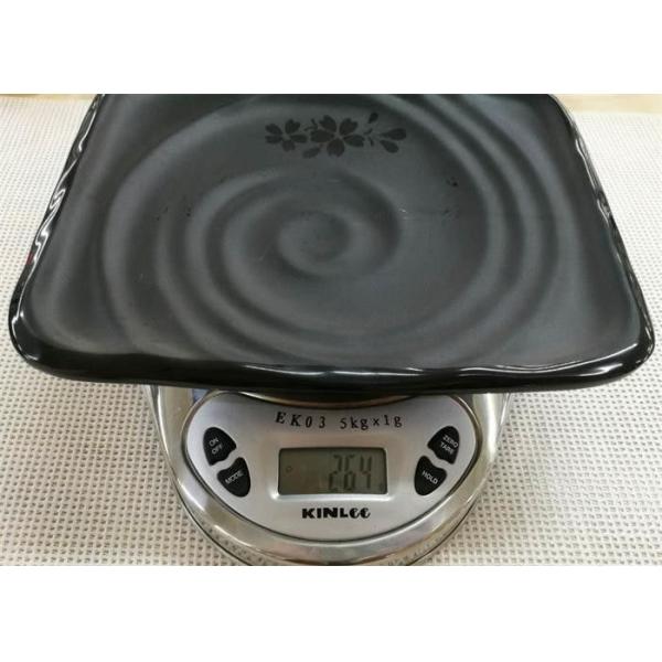 Japanese-style Rectangular Sushi Plate Black Melamine Dinnerware Weight 264g