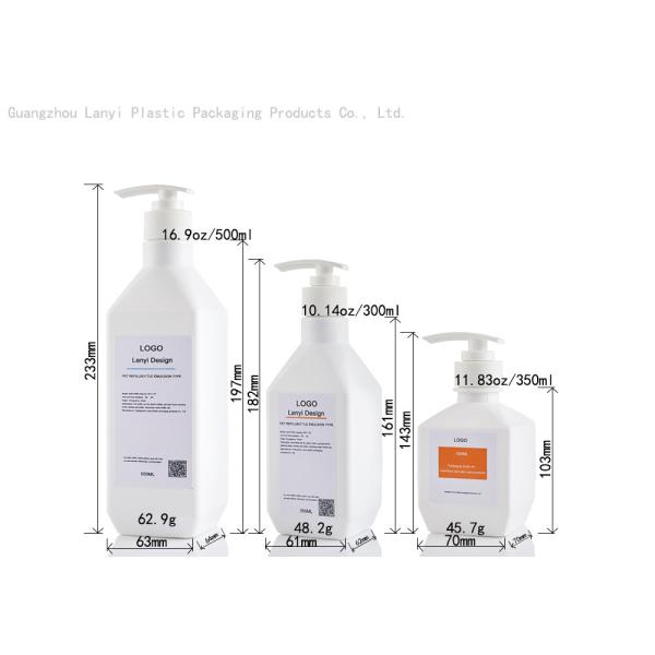 350ml Plastic Shampoo Pump Bottles For Lotion Body Cream