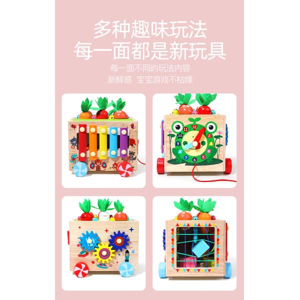 Children's Multi-functional Educational Toy Gear and Carrot Pulling Learning Activity Box