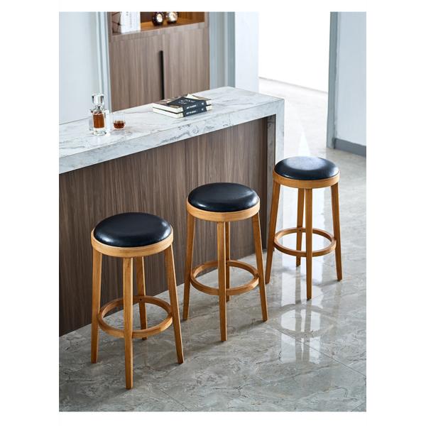 Mid Century Vintage Retro Bar Stools Leather Wine Restaurant Round UK-BS015