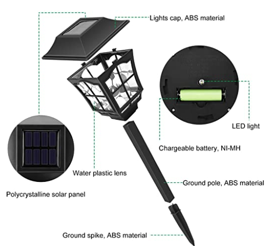 Waterpoof 1W 1.2V Solar Powered Driveway Lights