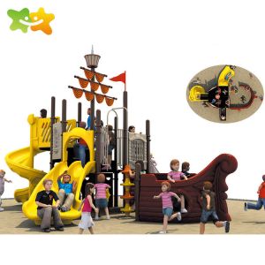 China Kids Plastic Playground Slide Pirate Ship Adventure Playground Equipment on sale
