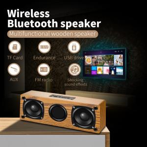 China Lightweight Mini Wood Bluetooth Speaker , 10W Portable Speaker With Radio on sale