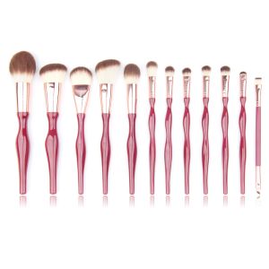 Quality Ergonomic Design SGS Travel Cosmetic Brushes With Aluminium Ferrule for sale
