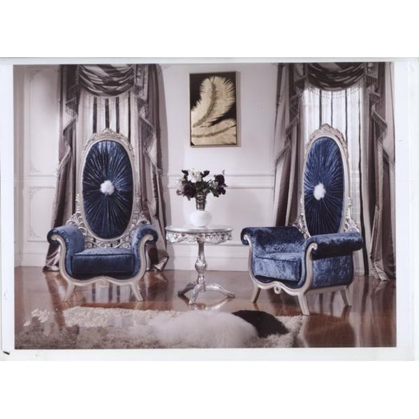 Blue Gold Velvet Modern Classic Leisure Armchair For Noble