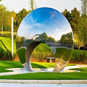Modern Garden Abstract SS Outdoor Metal Sculpture