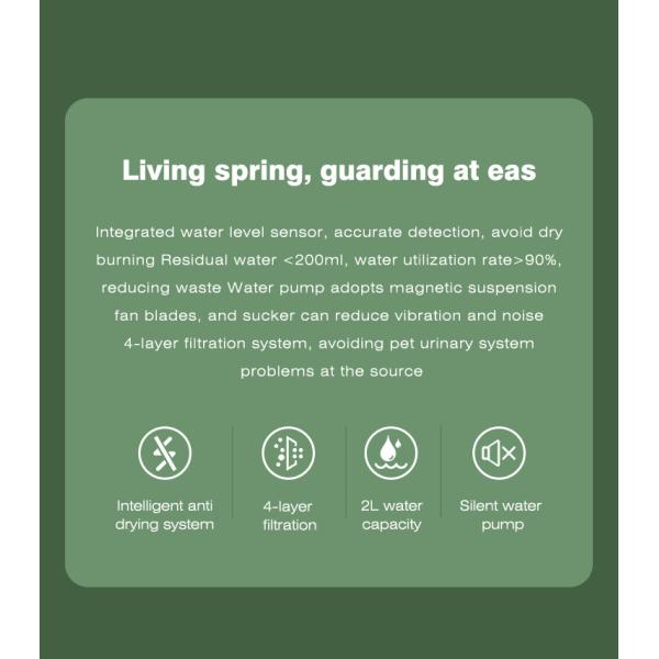 Dog Water Fountain Dispenser Pet Avocado Shaped Water Fountain 2000 ml Food grade