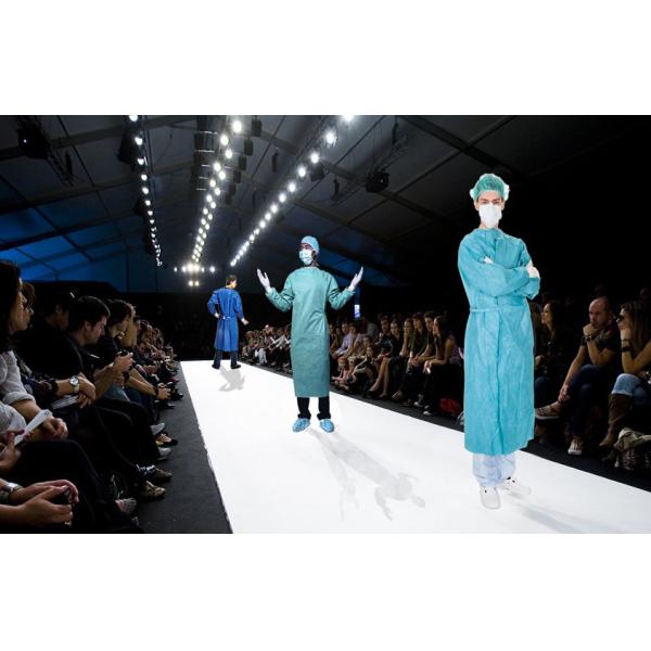 Breathable SMS Surgical Gowns With Paper-poly Pouch Sterilized,the hot-selling blue non-woven disposable surgical gown