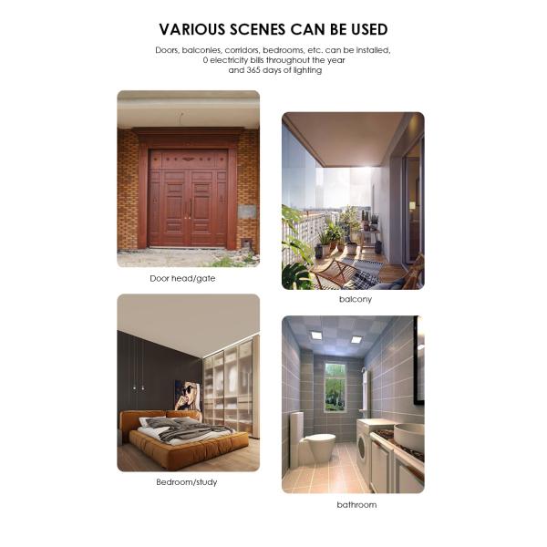 Square Alu 6000K Solar Power Shed Lights Eye Protection Solar Indoor Lights For Gazebo