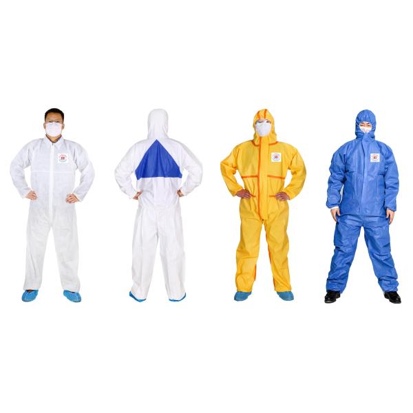 Medical Ppe Disposable Coveralls Aami Pb70 Level 1 2 3 Taped Microporous