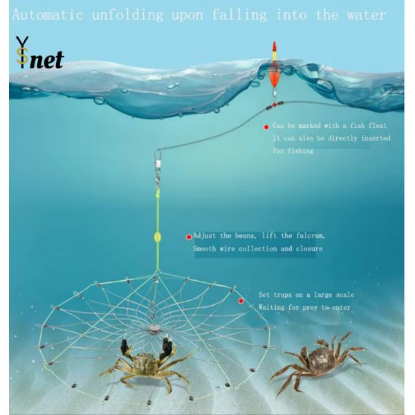 Customized Crab Net Bait Cage Foldable Crab Catching Cage For Ultimate Catch