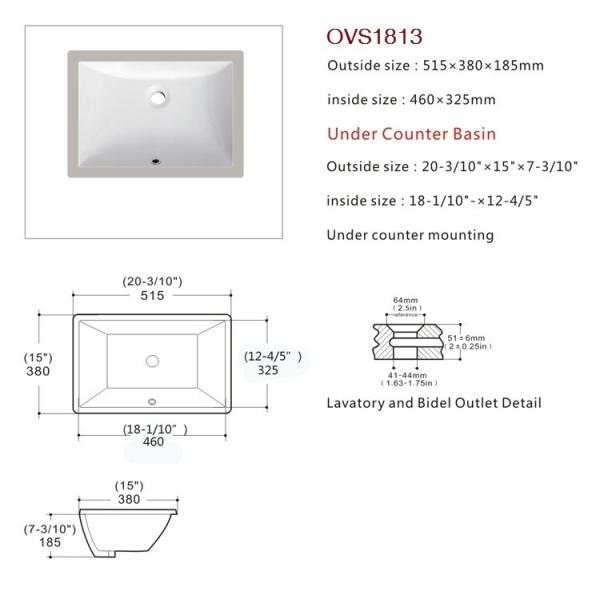 Ada Compliant Undermount Bathroom Sink Rectangle Soft Curve Inside Ceramic
