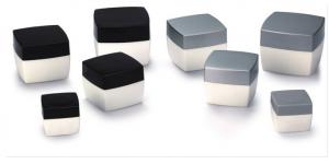 Quality 30g 50g 100g 200g square ps cosmetic jar with black cap for sale