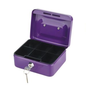 Quality 6&quot; Metal Material Cash Box With Key Lock Security Money Coin Safe Box Money Box for sale