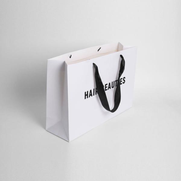 Craft Customized Size White Black Luxury Gift Shopping Jewelry Paper Bag With Handles