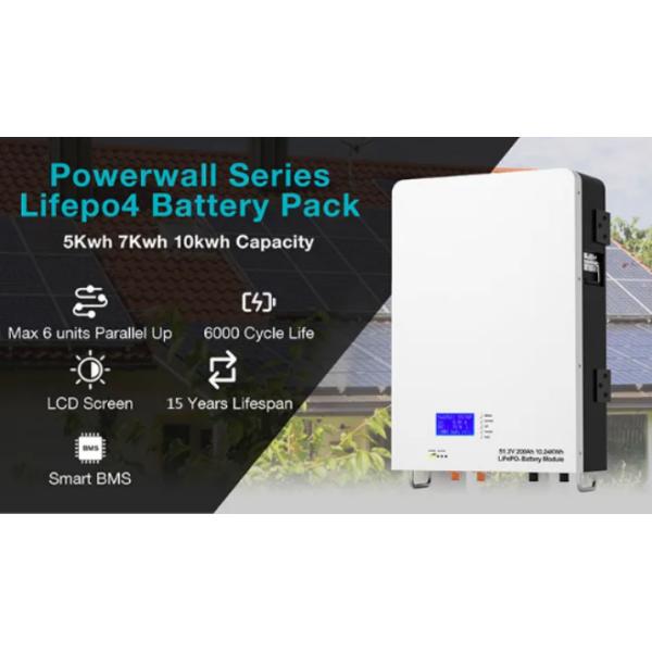 Wall Mounted Lithium Ion Battery 48V 100ah 5Kwh Powerwall Lifepo4 Battery Pack Smart BMS 6000 Cycle Solar Energy Storage