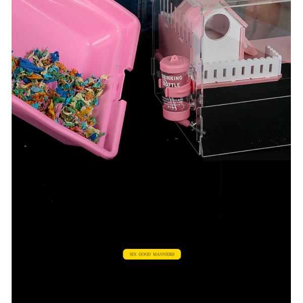 Breathable Large Plastic Double Layer Hamster Cage 37mm Length