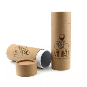 Quality Custom Wine Cardboard Tube Packaging Round Kraft Paper Food Tube for sale