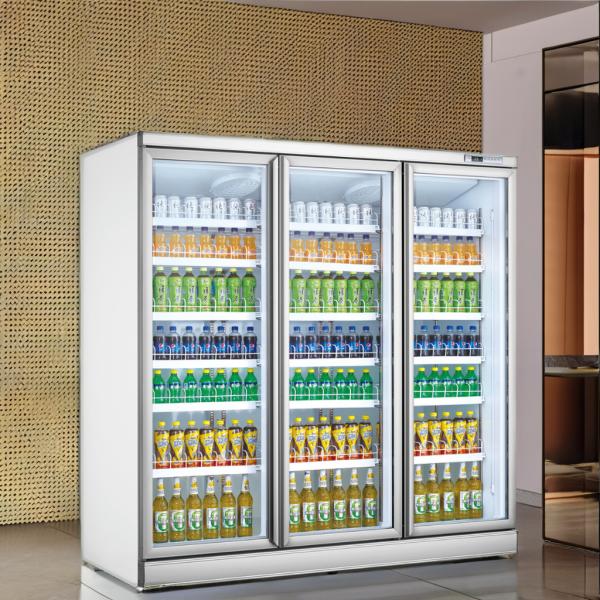 Convenience Store 1 2 3 Upright Glass Doors Commercial Beverage Display Chiller Freezer Cooler Refrigerator