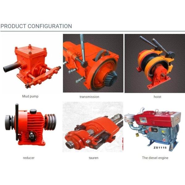 Water Well Borehole Drilling Machine With 100 Meters Depth And Diesel Engine Large 22 HP Horse Power