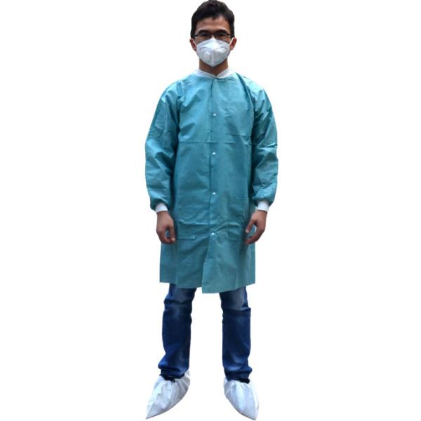 Customized Unisex Waterproof Non Woven Disposable White Lab Coats