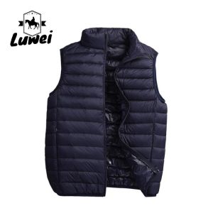 Fashion Utility Mens Bubble Vest Full Zipper Windbreaker Waistcoat