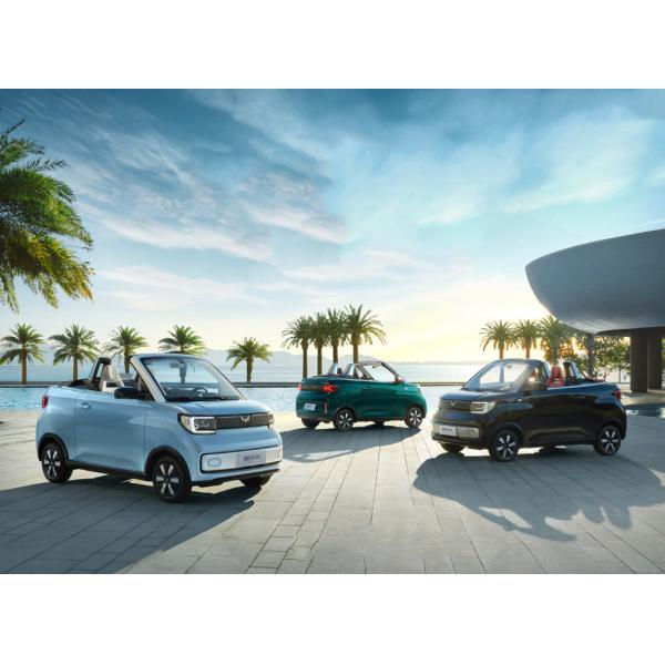 Convertible GM Wuling Hongguang Mini EV Cars 2 Seater 280KM