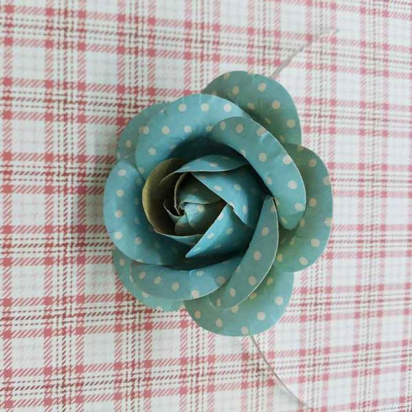 Handmade Brown Fabric Craft Flowers DIY Home Decorations With Printed Dot