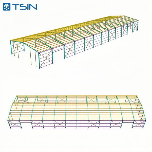 Modern Prefab Steel Structure Building Recyclable For Industrial Warehouses Office House