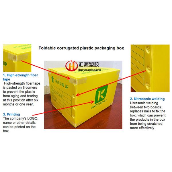 Blue Corrugated Plastic Packaging Boxes , Collapsible Corrugated Plastic Boxes
