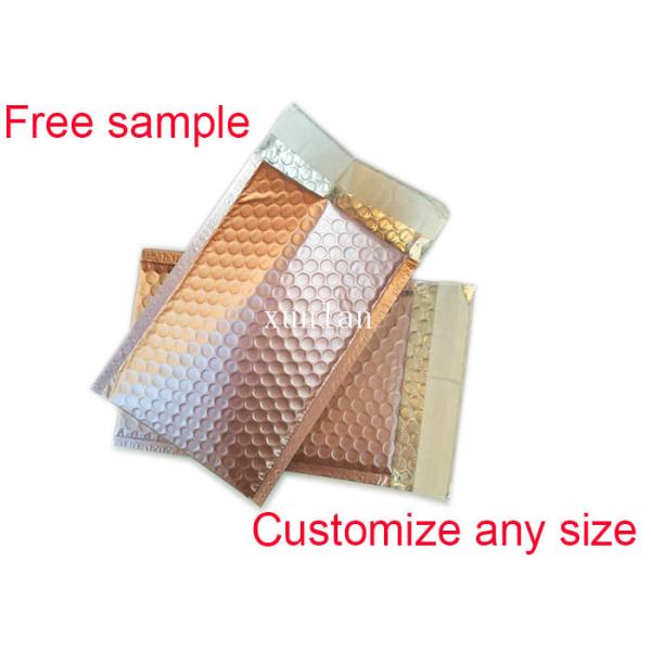 Shipping Mailing Metallic Bubble Mailers Envelope Rose Gold 9 * 10 Inch Size