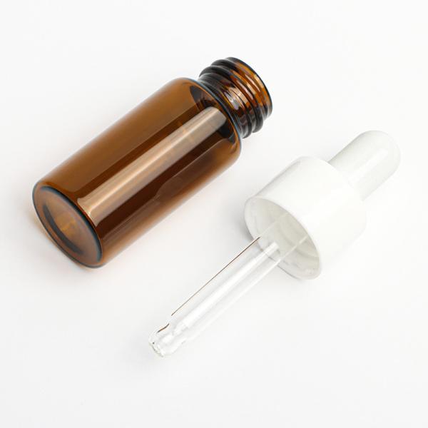 Engraving Cosmetic Dropper Bottle 1oz Capacity Amber Clear Round