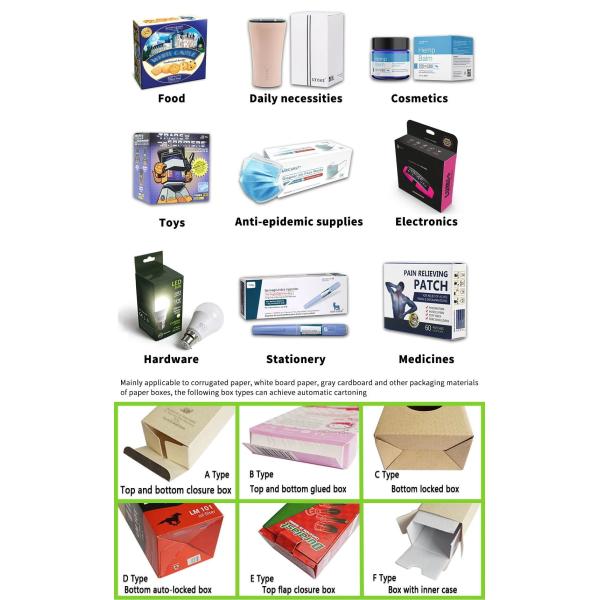 Automatic Hot Glue Food Cartoning Machine Flap Insert Boxing Grain Packing Machine