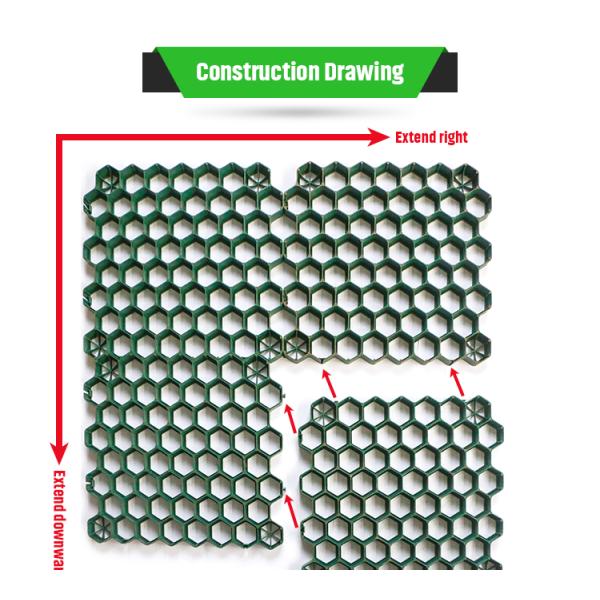 410x410mm Hdpe Green Porous Pavers Interlock Pp Lawn Grid Landscape Grass Paver