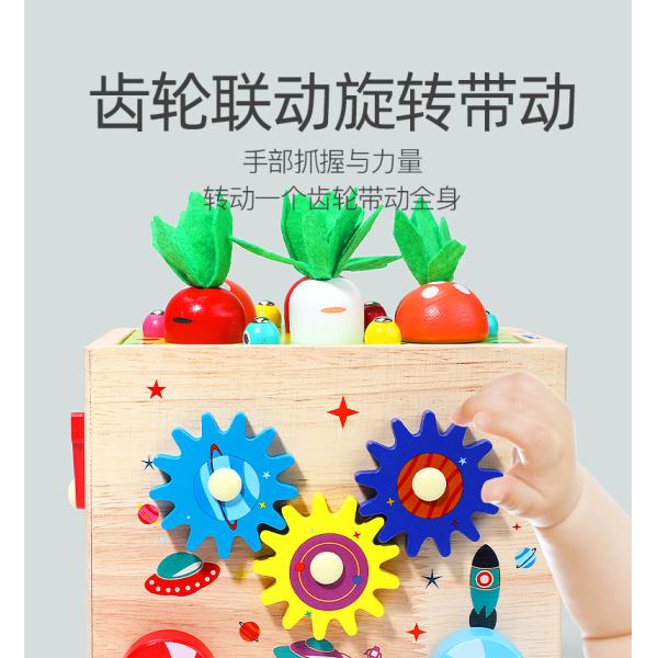 Children's Multi-functional Educational Toy Gear and Carrot Pulling Learning Activity Box