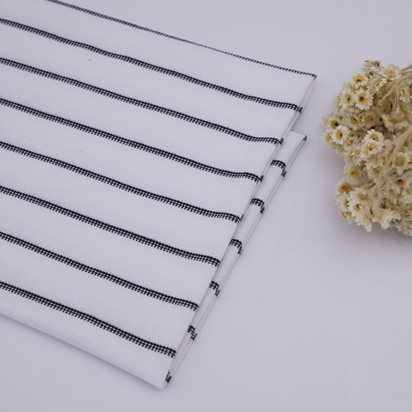 Sweat Absorbing Cotton Pique Fabric 40S Soft Lycra Yarn Dyed T Shirt Material