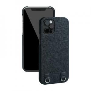 OEM Protective Iphone Case , Real Leather Mobile Phone Case With Detachable Strap