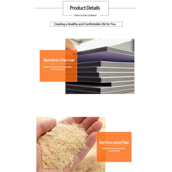 5mm 8mm Fabric Bamboo Charcoal Fibre Board Waterproof Moisture Proof OEM ODM