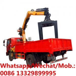 Quality China knuckle crane boom mounted on cargo truck for sale, CLW 4x2 dongfeng truck mounted crane pickup truck lift crane for sale