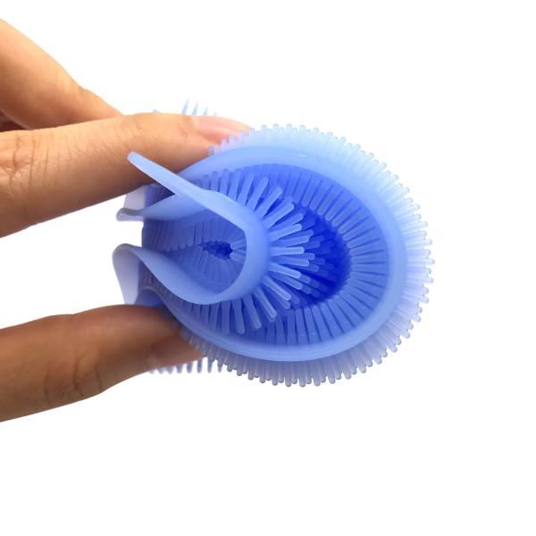 BPA-free Eco Kitchen Sink Antibacterial Brush Tool Silicone Scrubber Purple Dish Washing Sponge for Washing Dish in Multicolour