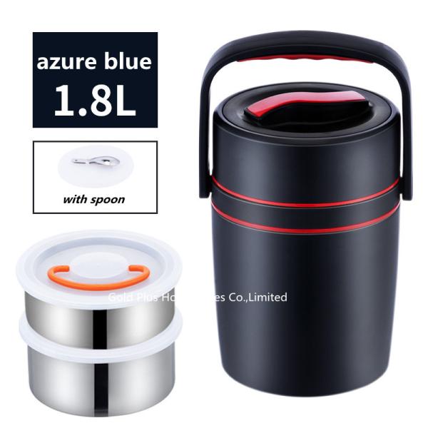 1.8L Large capacity stainless steel outdoor travel pot drum shape vacuum lunch box portable heat insulation barrel