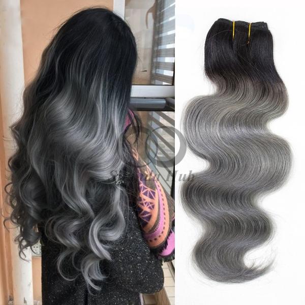 #T1B/Grey Body Wave Remy Human Hair Bundles Sew In Weave Bundles Brazilian Bundle Deals
