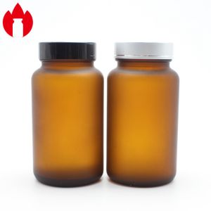 Quality 300ml Medical Wide Mouth Frosted Glass Bottle Frosted Amber Bottles for sale