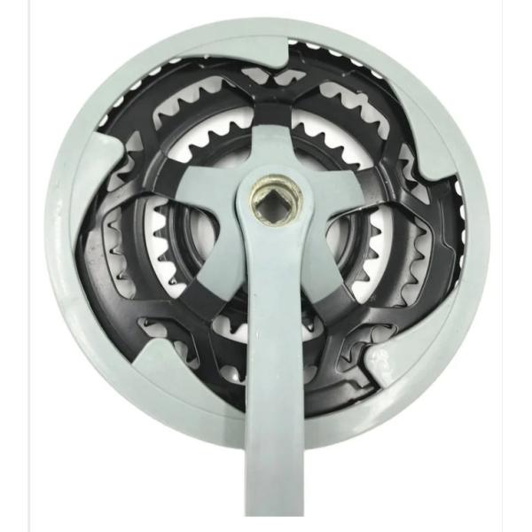 Hot sale Gary color mountain bicycle chain wheel and crank. 3 speed Mountain bike sprocket set 28 38 48T 165MM.