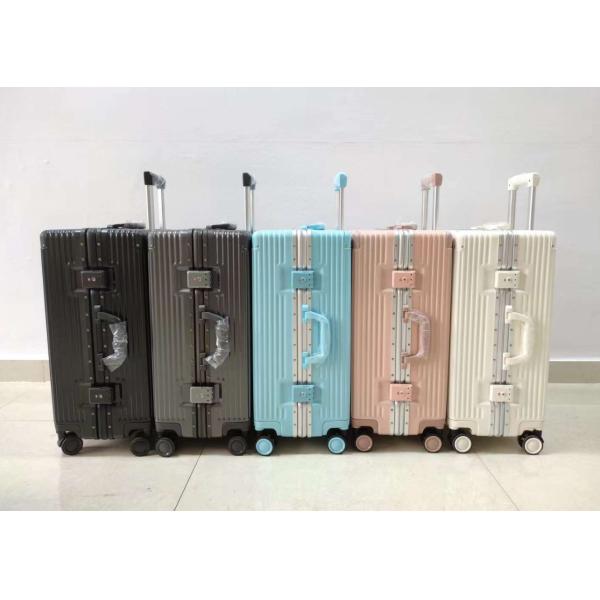 Aluminum Frame Stock Luggage Fashion Design 6 Colors High Capacity Hot Sell 3 Sizes ABS+PC Material Weightless Hard
